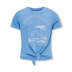 Hot Only Piger Rita Shiny Knot T-shirts Blå Blå