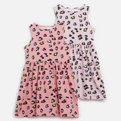 Outlet MINOTI Piger To Pak Dyreprint Kjoler Pink /​ Pink