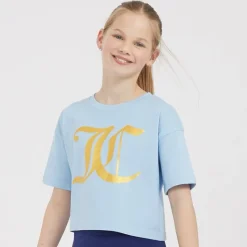 Best Juicy Couture Piger Tonal T-shirts Blå Himmelblå