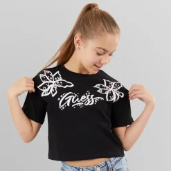 Hot Guess Piger T-shirt Jet Black A996