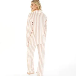Discount Bench Pyjamas til kvinder Siesta Dæmpet rosa/​hvid stribet