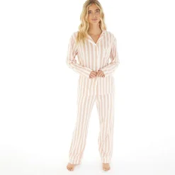 Discount Bench Pyjamas til kvinder Siesta Dæmpet rosa/​hvid stribet