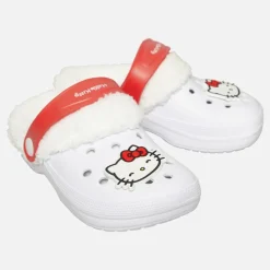 Clearance Hello Kitty Små Piger Forede Træsko Hvid / Rød