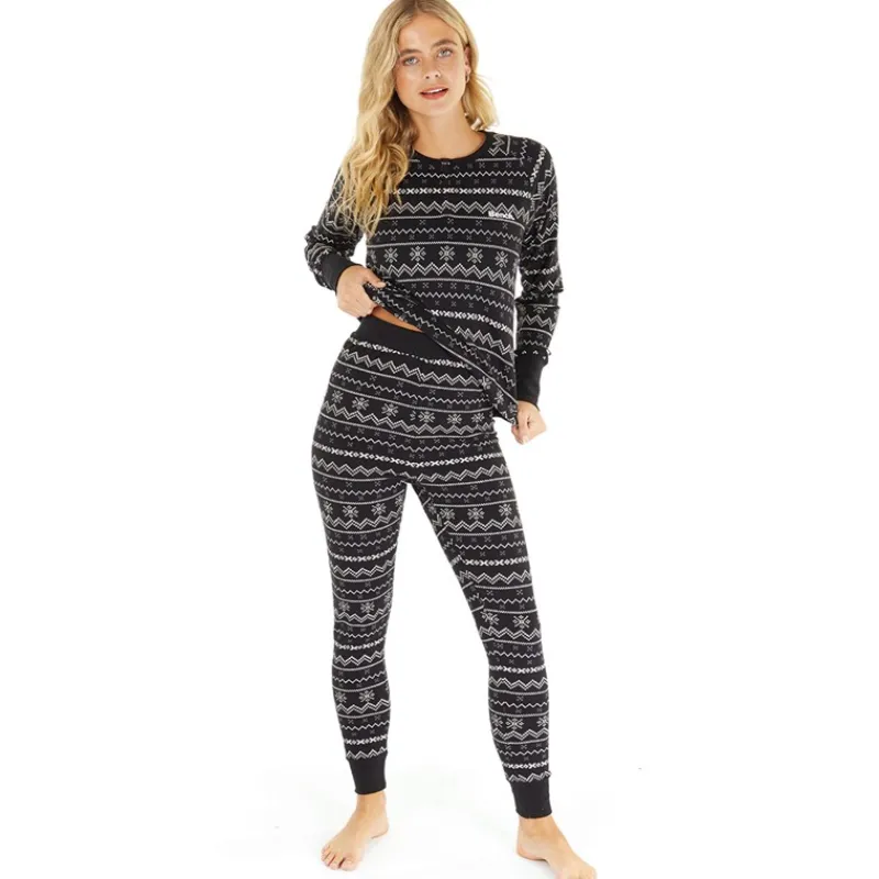 Discount Bench Sæt med Loungewear til Kvinder Fairisle Sort