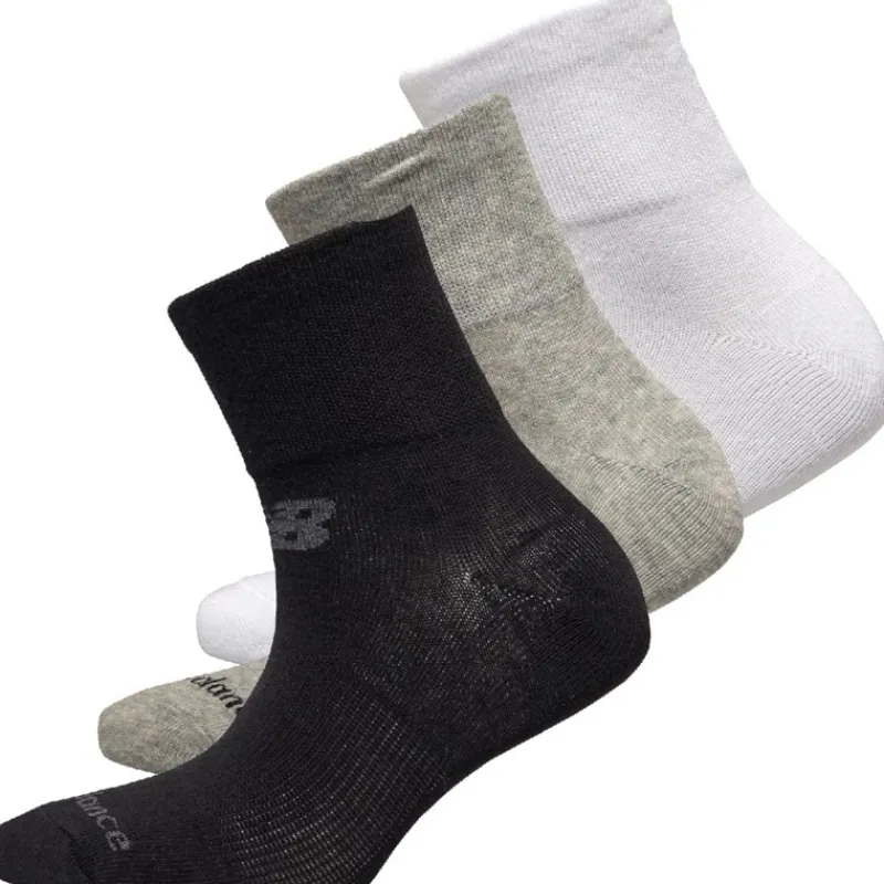 Hot New Balance Tre par kvarte strømper Sort/Grå/Hvid Flerfarvet