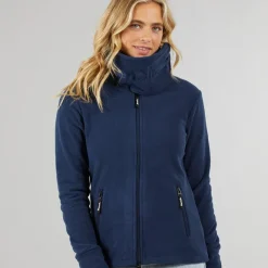 New Bench Træningsjakke i Microfleece med Hætte Blå til Kvinder Marineblå