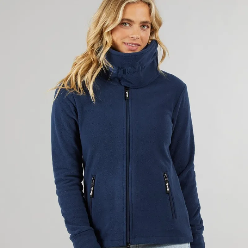 New Bench Træningsjakke i Microfleece med Hætte Blå til Kvinder Marineblå