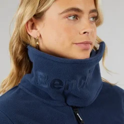 New Bench Træningsjakke i Microfleece med Hætte Blå til Kvinder Marineblå