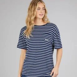 New Bench T-shirt Nouria Blå/​Hvid Stribet til Kvinder