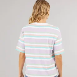 Outlet Bench T-shirt Sharni med lilla striber til kvinder