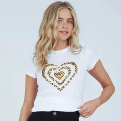 Online Bench T-shirt Wildheart til Kvinder Hvid
