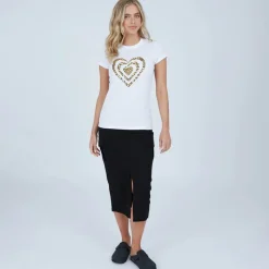 Online Bench T-shirt Wildheart til Kvinder Hvid