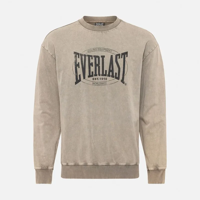 Hot Everlast Vasket Logo Crew Sweatshirt Fossil Brun