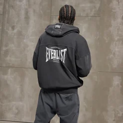 Outlet Everlast Vasket Oversized Hættetrøje Skønhed Sort