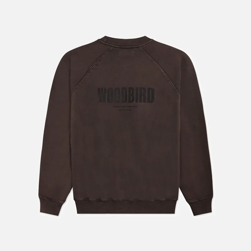 Best Woodbird Zhang Vasket Logo Sweatshirt Brun